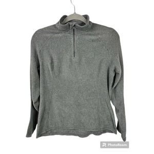 The North Face Pullover Womens Medium Gray 1/4 Zip Gym Hiking Outdoors Fleece